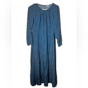NWT POETRY Light Blue Pattern Lyocell Long‎ Sleeve Maxi Dress Plus Size 2